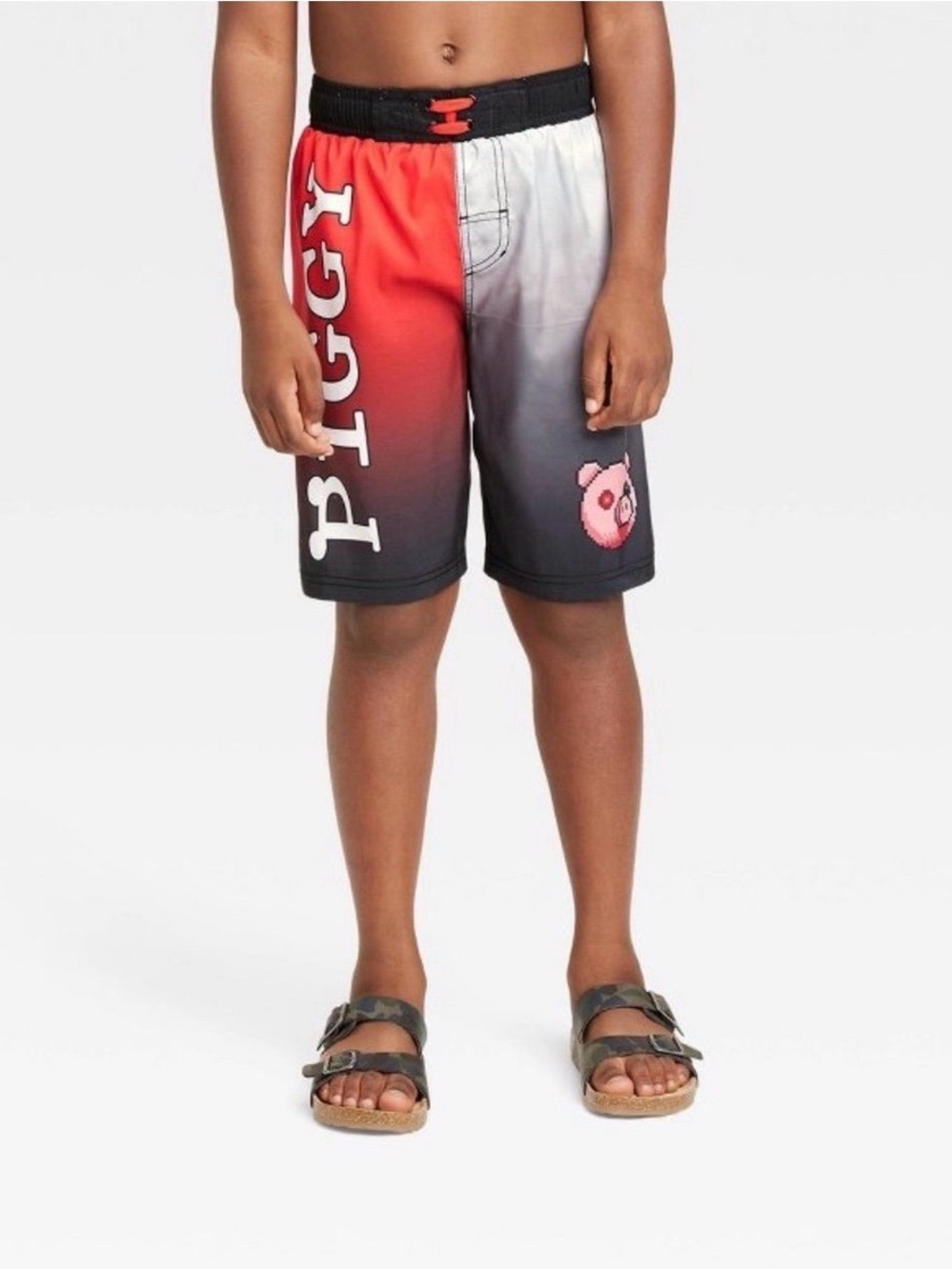 NWT Boys Roblox piggy swim lined trunks